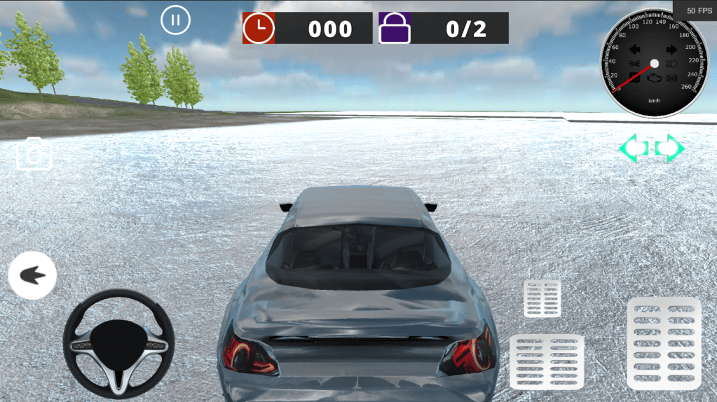 A current car driving on the base environment of NWH Physics Racing Car