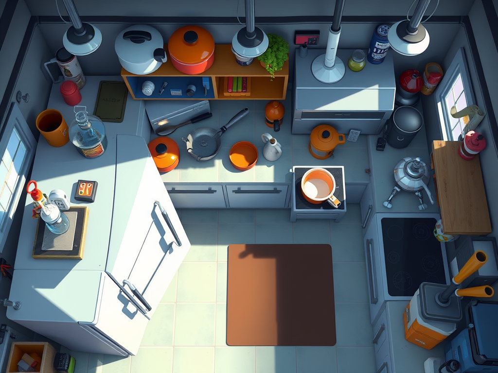 a concept level 2 for the toy force game which is kitchen