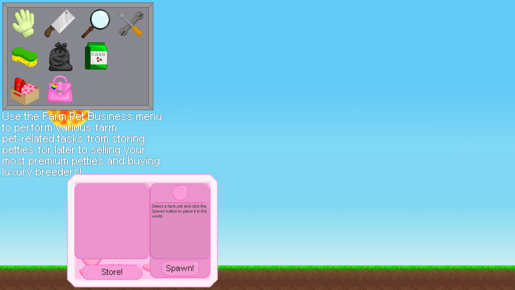 The Classic Farm Pet business is used to store, and spawn farm pet on the world system.