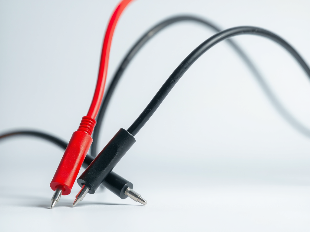 A three wires with one is red and two is black to be use in electronic circuit