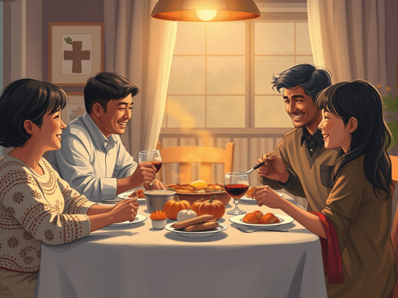 Blessing and happiness when eating together as a family