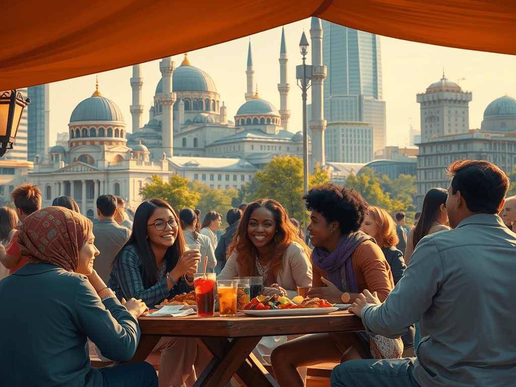 Urban or big city become great when there are good structure and nourishment such as worship, free food, and water