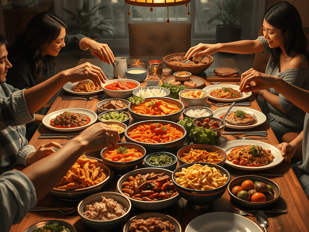 Sharing meal bring joy especially as a Muslim when there is very limited source of food. Plus, excessive waste of food is deeply very bad deeds.