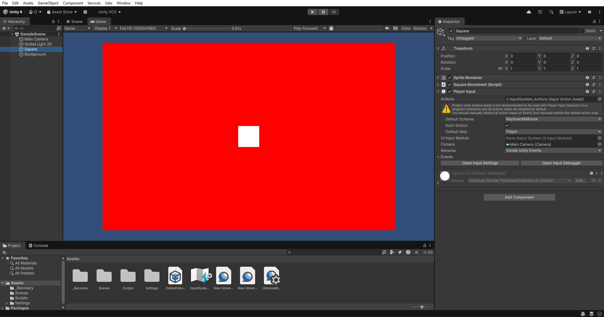 Using the new input system in Unity 6.